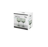 Weinkelch Set 2-tlg. in Salbeigrün, seitliche Perspektive der Verpackung