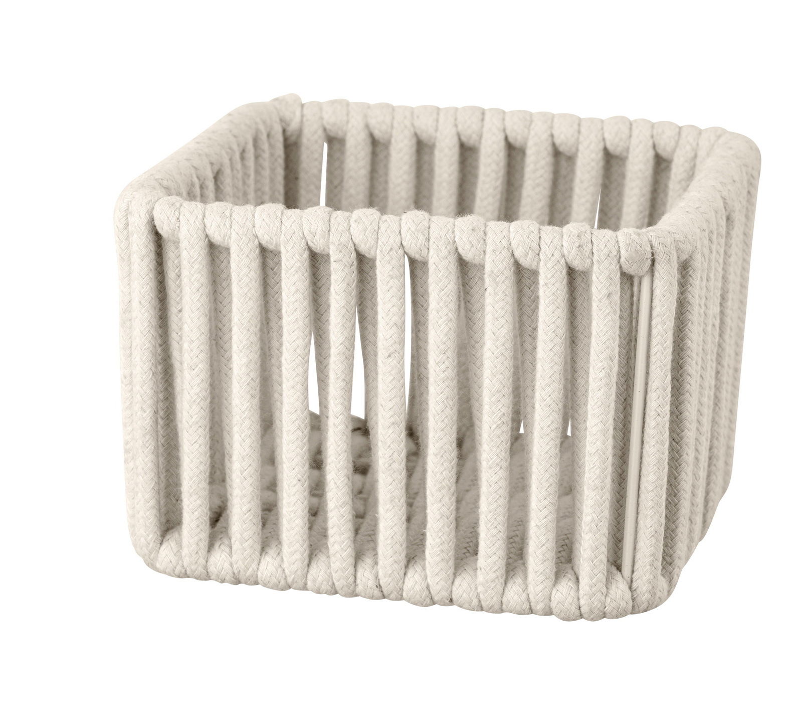 Schöner Wohnen Badkorb ZOVO Quadratischer Badkorb Zovo S in natürlicher Farbe, aus geflochtenem Material, seitliche Perspektive