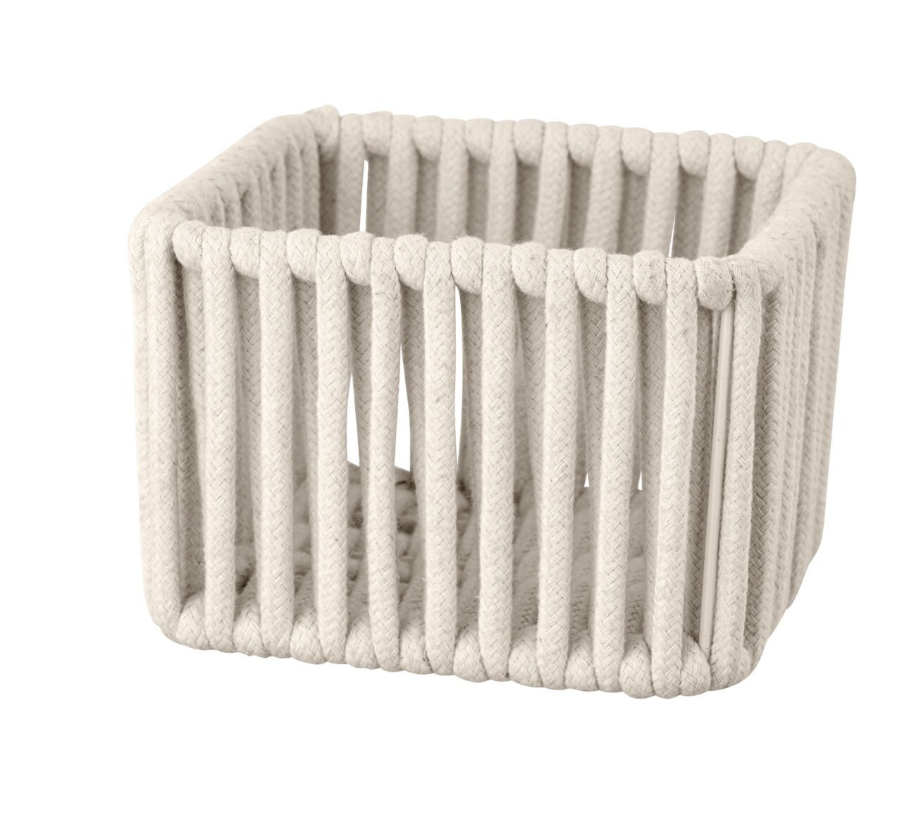 Schöner Wohnen Badkorb ZOVO Quadratischer Badkorb Zovo S in natürlicher Farbe, aus geflochtenem Material, seitliche Perspektive