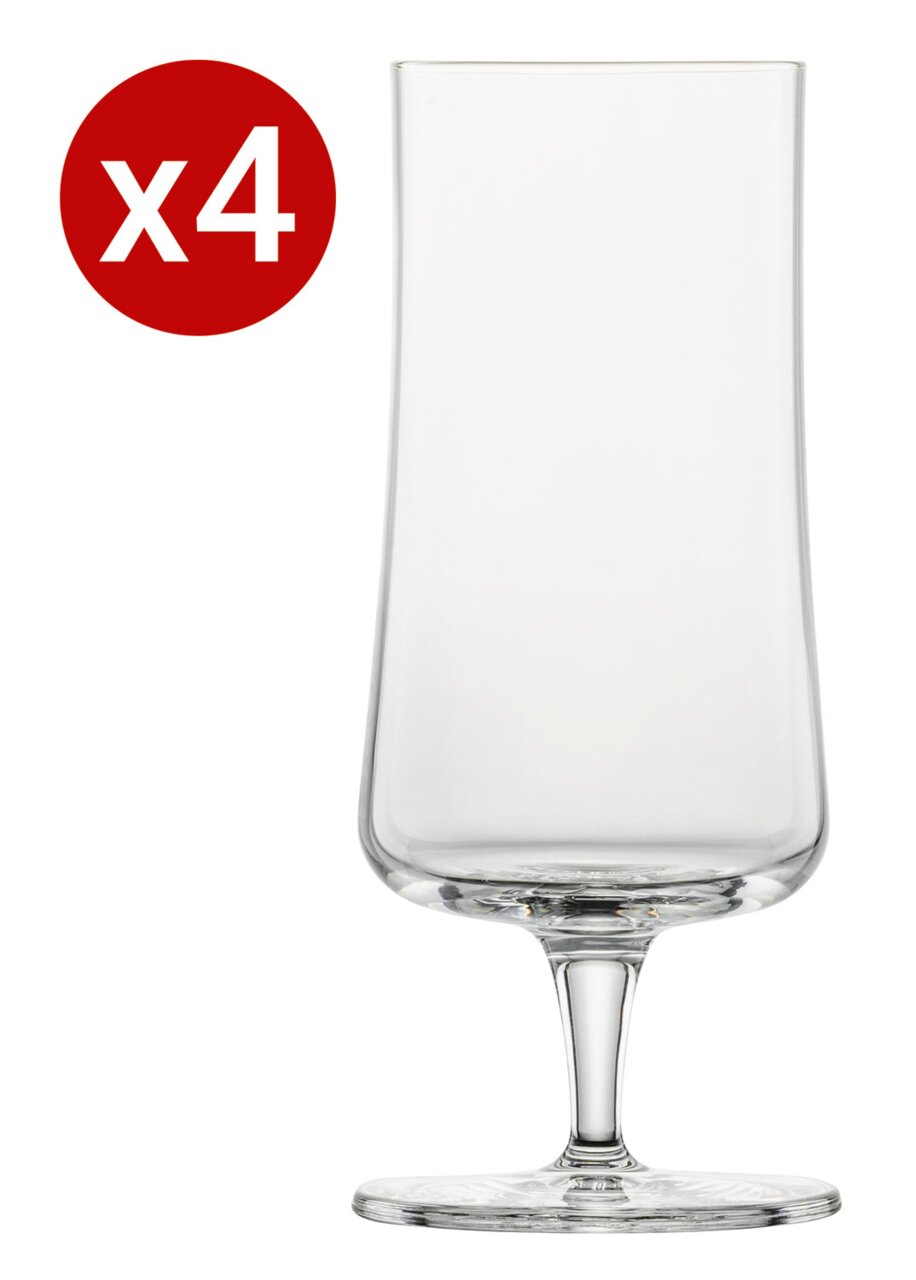SCHOTT ZWIESEL Set van 4 pilsglazen BEER BASIC Set van 4 pilsglazen, hier vooraanzicht, met een strak, elegant ontwerp.