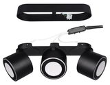 Schwarzer LED-Einbau- und Aufbauspot TAURUS mit drei runden Leuchten, Draufsicht