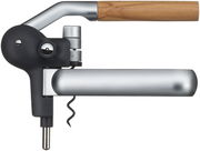 Seitliche Ansicht eines WMF Baric Hebelkorkenziehers mit Holz- und Metallgriffen.