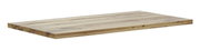 Holztischplatte in natürlicher Holzoptik, perspektivisch von der Seite gezeigt