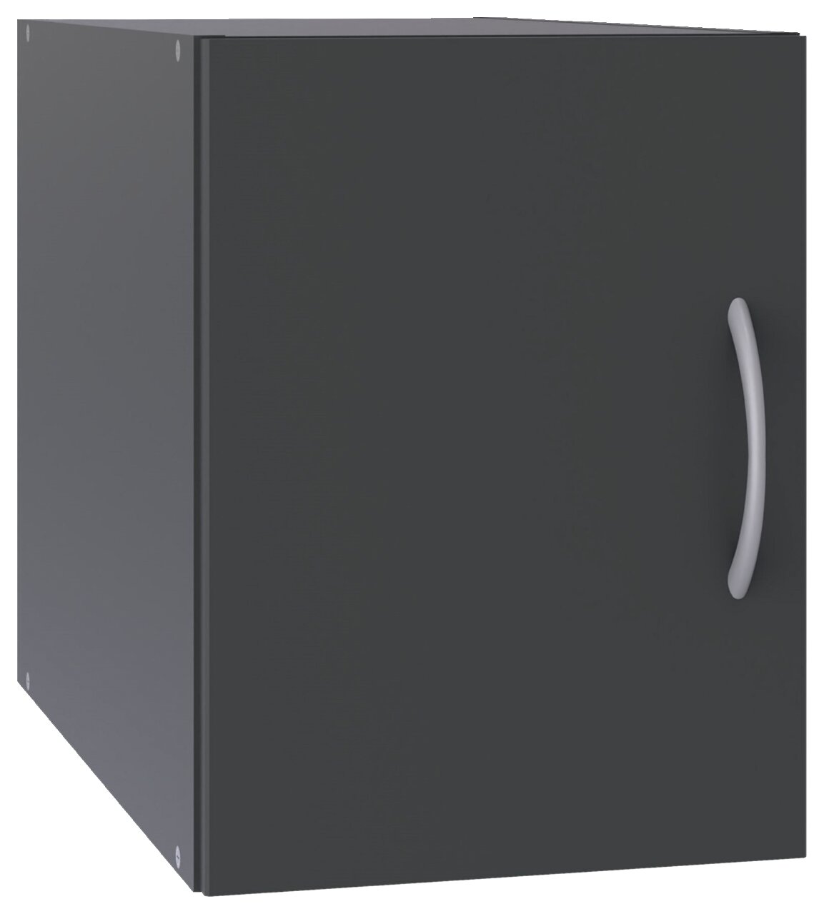 XORA Aufsatz T54 MULTIRAUMKONZEPT Schwarzer Aufsatz T54 mit silbernem Griff, seitliche Perspektive