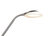 Nahaufnahme eines modernen LED-Deckenfluters mit flexiblem Hals und elegantem Design.