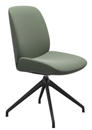 Moderner grüner Stressless Stuhl DINING BAY mit schwarzem Metallgestell, seitliche Perspektive