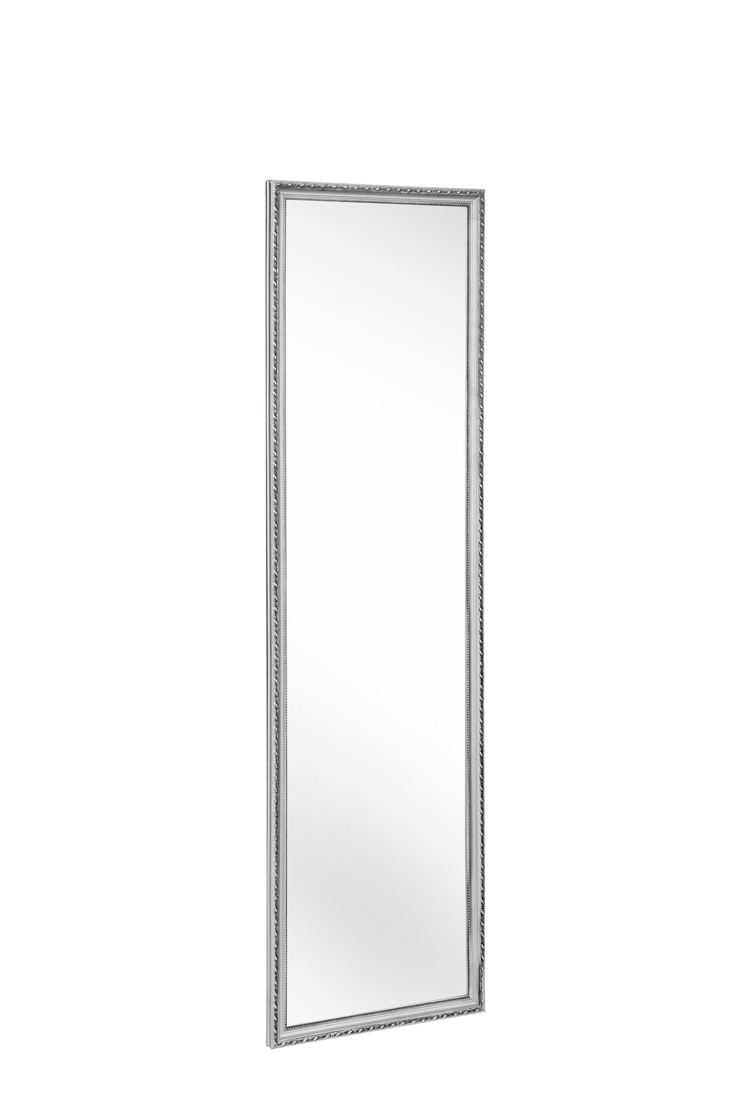 Rechteckiger Spiegel mit dekorativem Rahmen, seitliche Perspektive