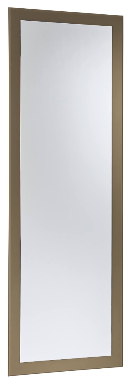 Facettenspiegel mit braunem Rahmen, ca. 50x150 cm, seitliche Perspektive