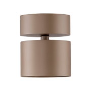 Zylindrischer LED-Spot in Braun, seitliche Perspektive