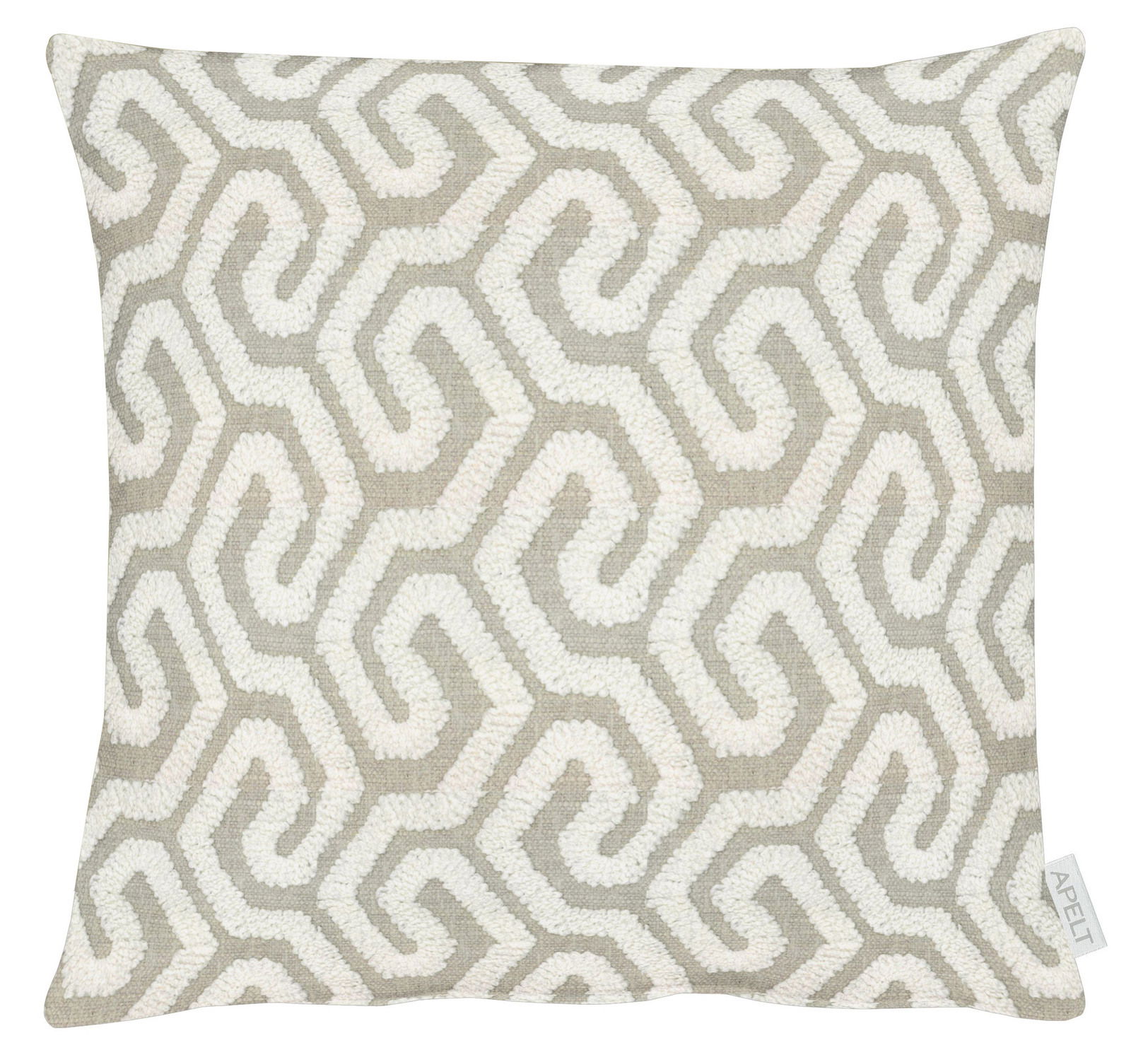 Apelt Kissenhülle TIAGO Kissenhülle 46x46 cm mit geometrischem Muster in Beige und Weiß, Vorderansicht