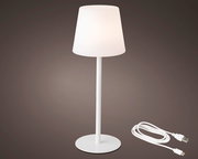 LED Tischlampe in Weiß mit USB-Kabel, seitliche Perspektive