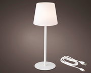 LED Tischlampe in Weiß mit USB-Kabel, seitliche Perspektive