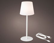 LED Tischlampe in Weiß mit USB-Kabel, seitliche Perspektive