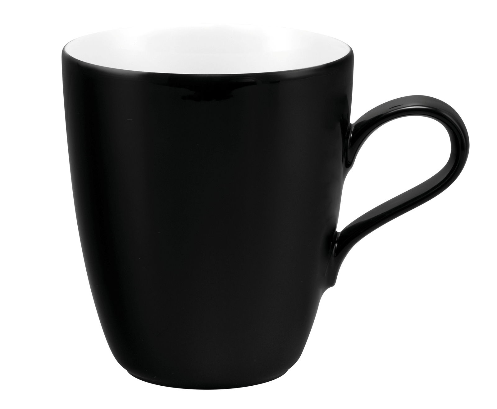 Seltmann Weiden Kaffeebecher Fashion Schwarzer Becher mit Henkel, 0,40l, seitliche Perspektive