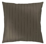 Kissenbezug mit braunem Streifenmuster und kleinen Logos, Vorderansicht