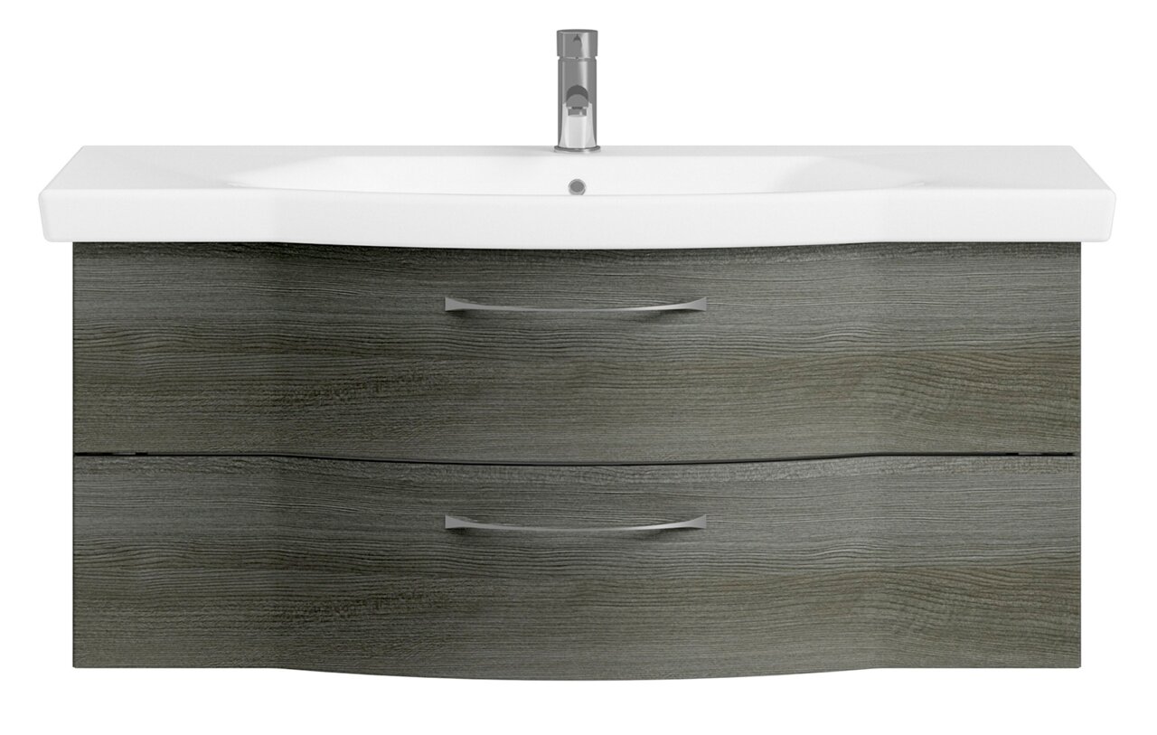 Pelipal Waschtischlösung SERIE 6005 SPRINT Moderner Waschtisch mit zwei Schubladen in Holzoptik, Frontansicht