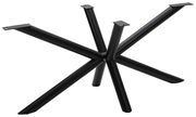 Schwarzes, sternförmiges Tischgestell aus Metall, seitliche Perspektive