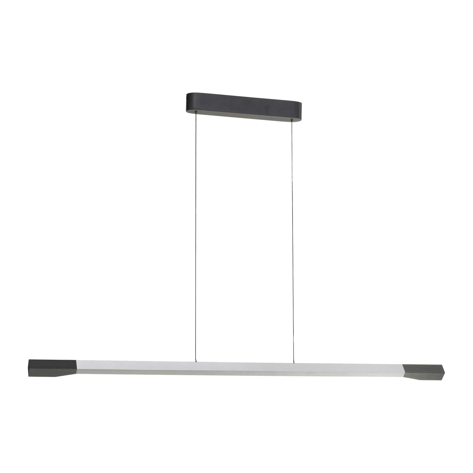 Moderne LED-Pendelleuchte in minimalistischem Design, seitliche Perspektive