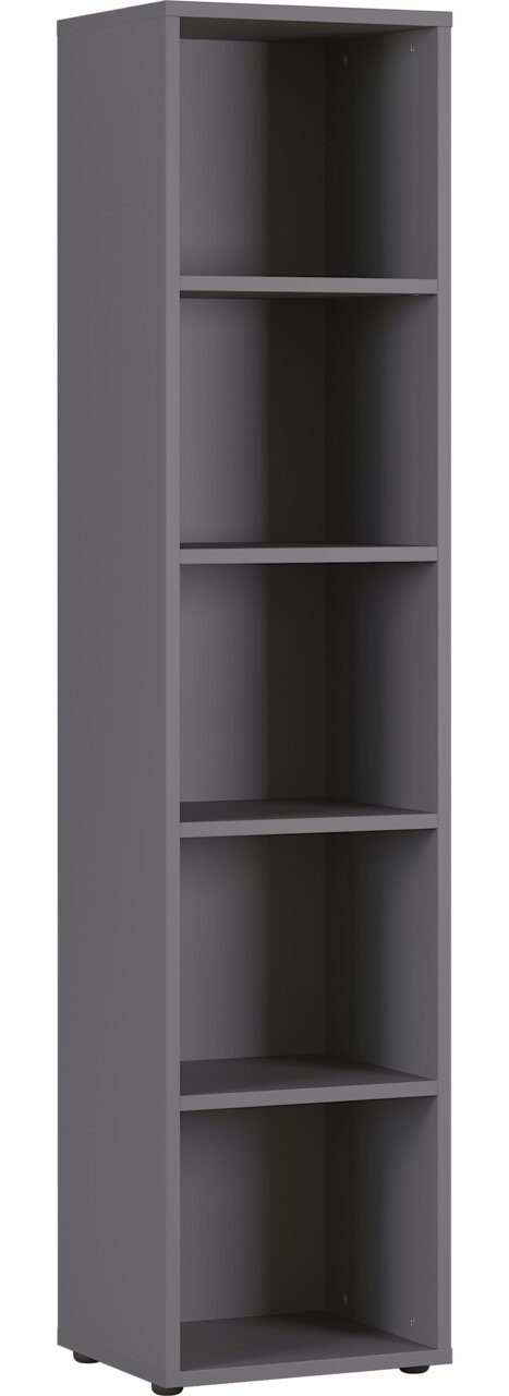 XORA Aktenregal LEGEND II Graues Aktenregal mit fünf offenen Fächern, seitliche Perspektive