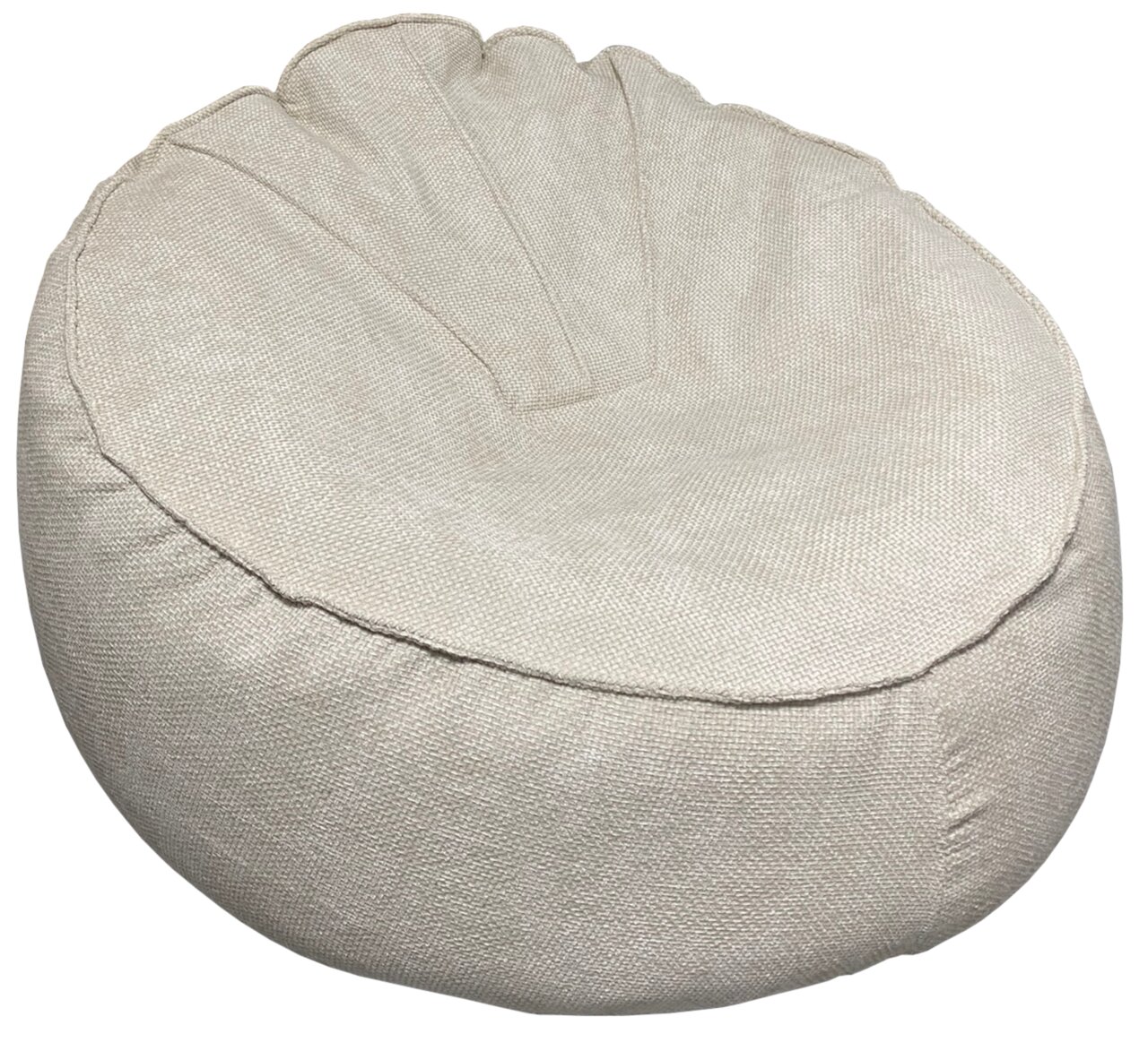 Z2 Poef COLORADO Beige poef in schelpvorm, gezien van bovenaf
