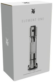Verpackung des Wassersprudlers WMF Element One in schräger Perspektive