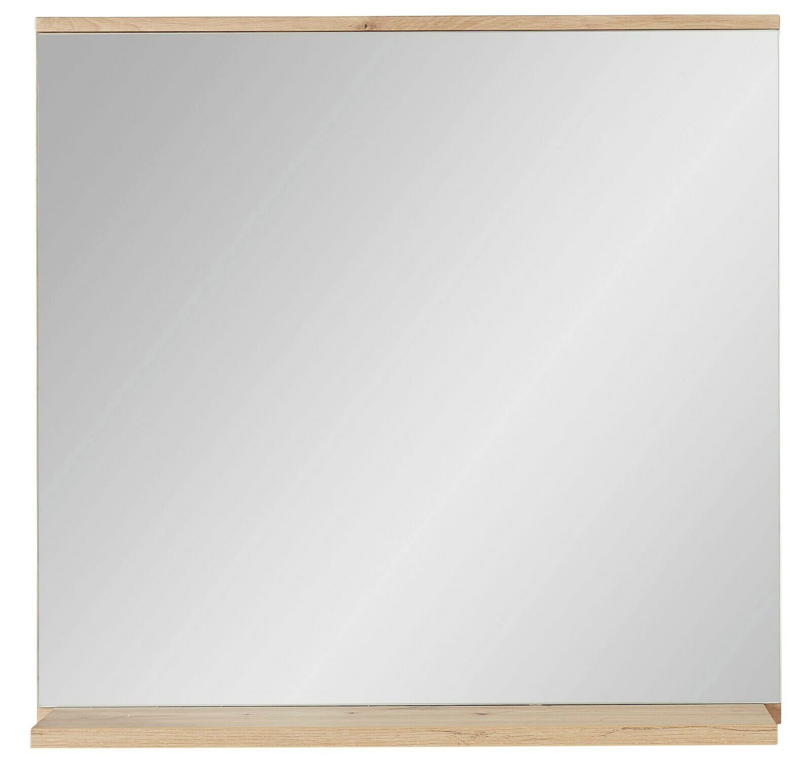 Moderner rechteckiger Spiegel mit Holzrahmen, Frontalansicht