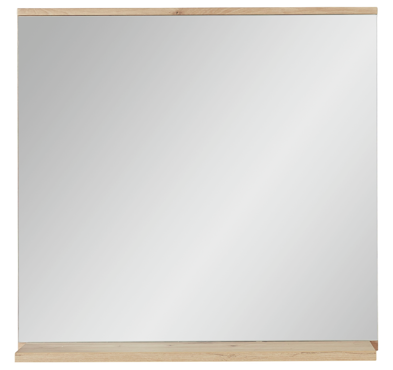 Moderner rechteckiger Spiegel mit Holzrahmen, Frontalansicht