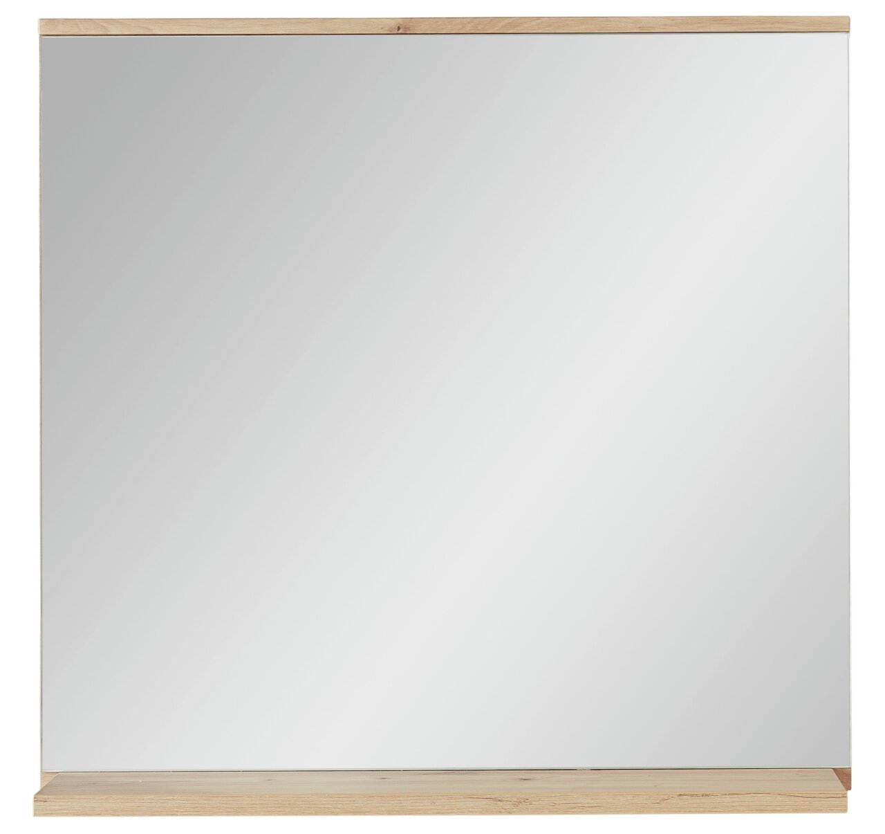 Moderner rechteckiger Spiegel mit Holzrahmen, Frontalansicht