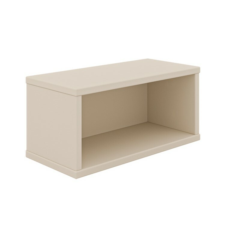 Rechteckige Wandbox in Beige, perspektivisch von vorne rechts gesehen