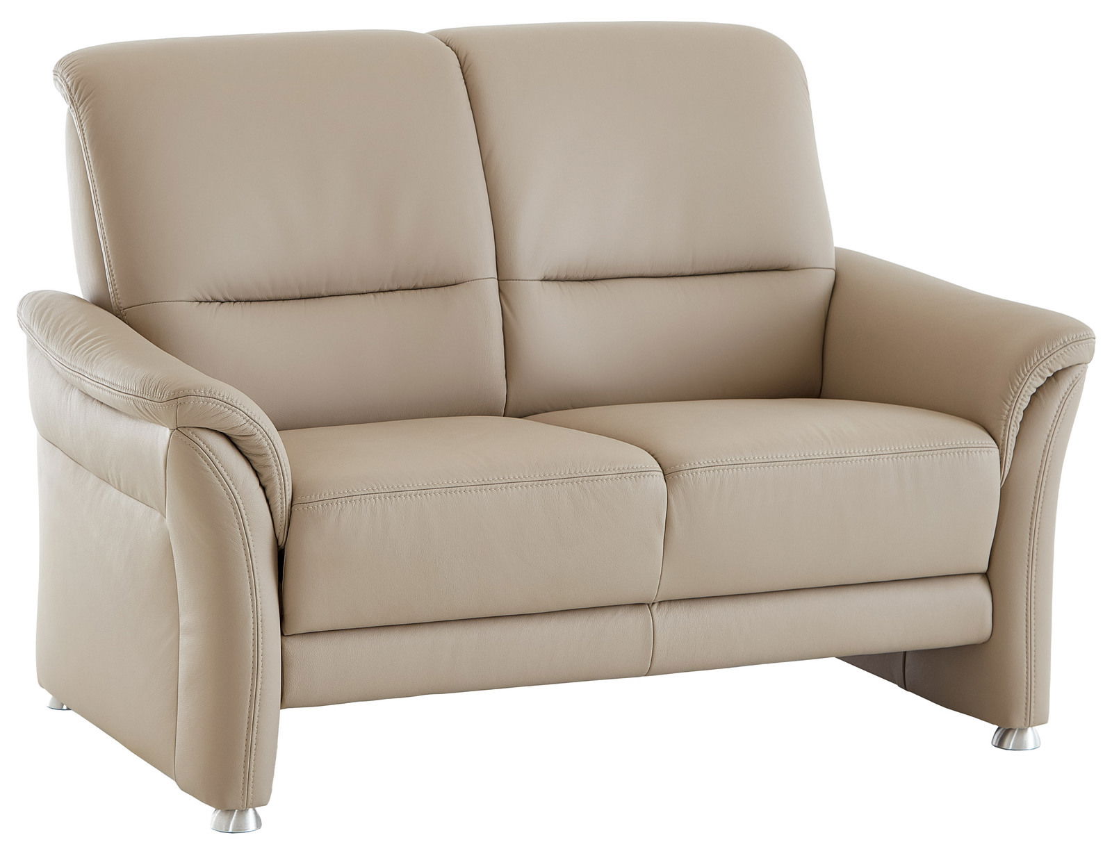 Beldomo Premium Sofa 2,5er INGOLSTADT L Beiges 2,5-Sitzer Sofa aus Leder, Vorderansicht
