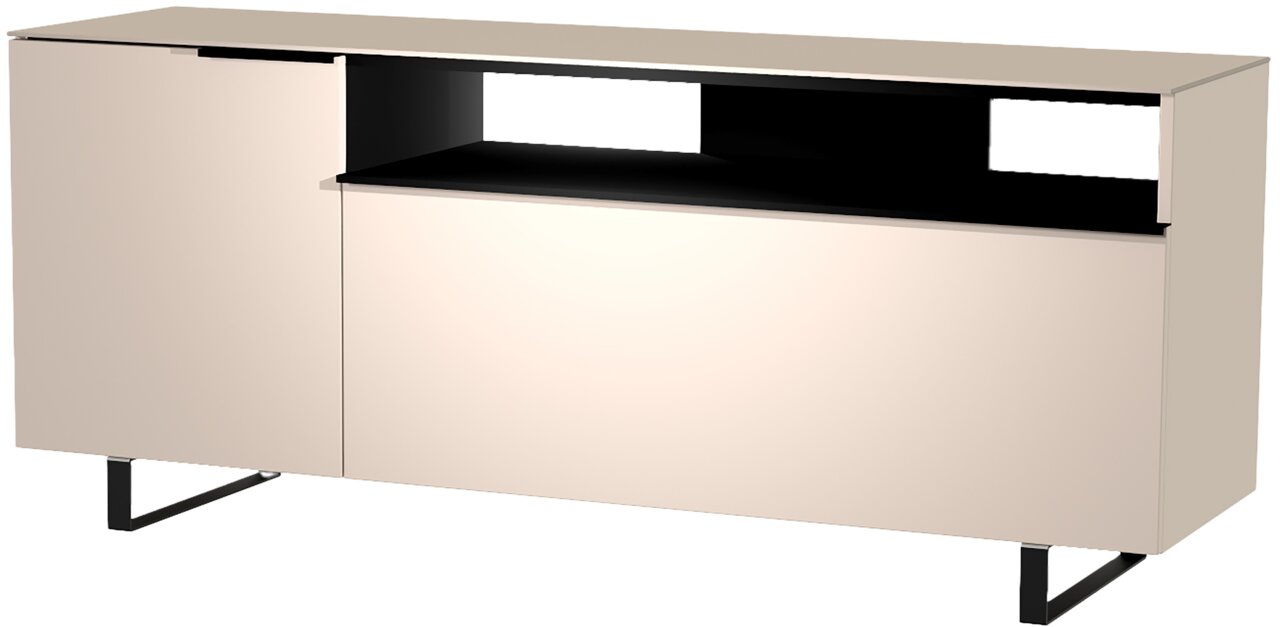 TV-Lowboard in modernem Design, seitliche Perspektive