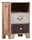 Landscape Nachtkommode PUNO Nachtkommode aus Holz mit zwei Schubladen, eine mit dekorativem Muster und eine mit dunkler Holzoptik, seitliche Perspektive