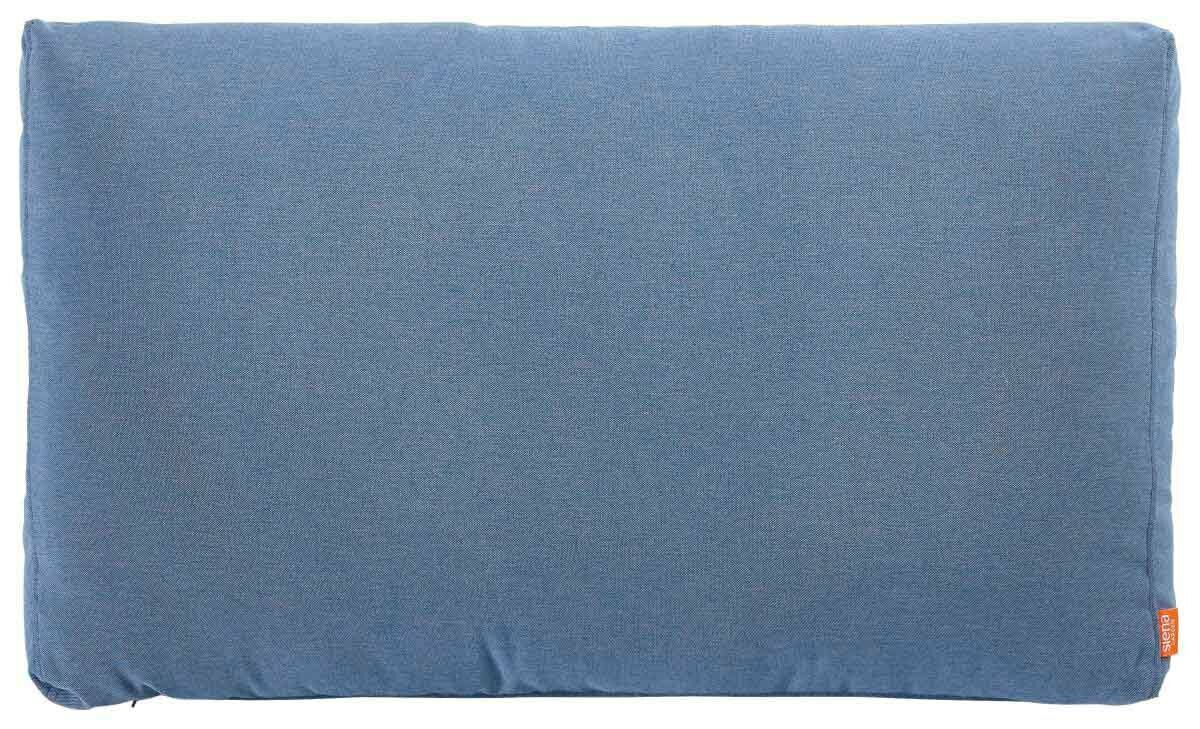 Blaues Eckkissen in rechteckiger Form, Draufsicht