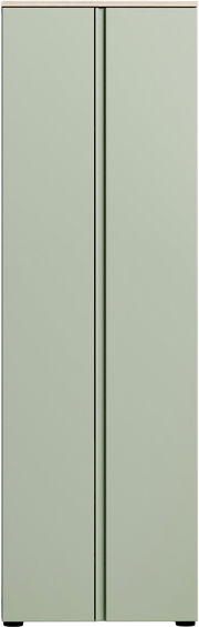 Moderner Garderobenschrank in hellem Grün mit zwei Türen, Frontalansicht