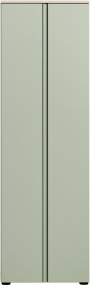 Moderner Garderobenschrank in hellem Grün mit zwei Türen, Frontalansicht