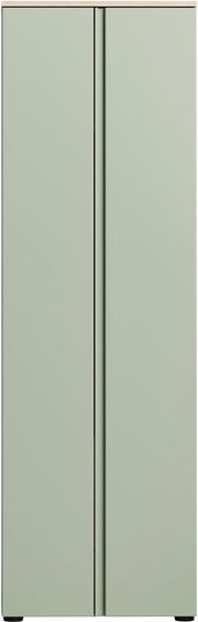 Moderner Garderobenschrank in hellem Grün mit zwei Türen, Frontalansicht