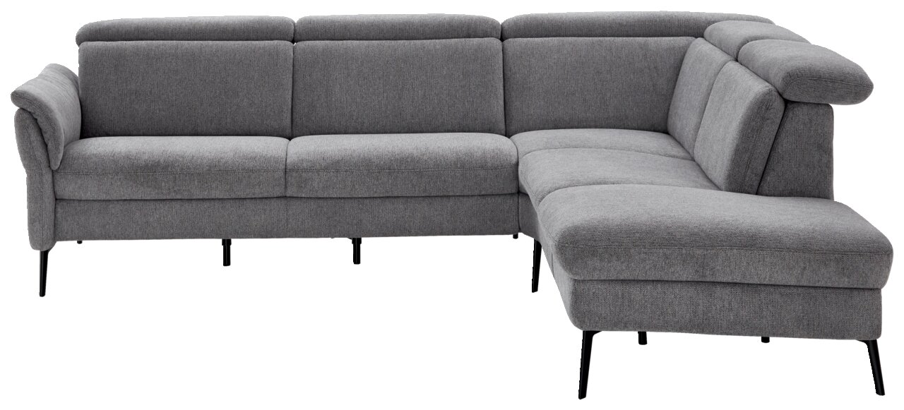 Graue Eckgarnitur mit modernem Design, Vorderansicht