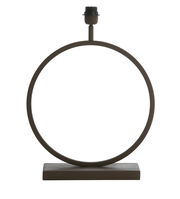 Moderner Lampenfuß in Ringform aus Metall, frontal fotografiert.