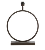 Moderner Lampenfuß in Ringform aus Metall, frontal fotografiert.