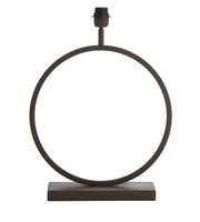 Moderner Lampenfuß in Ringform aus Metall, frontal fotografiert.