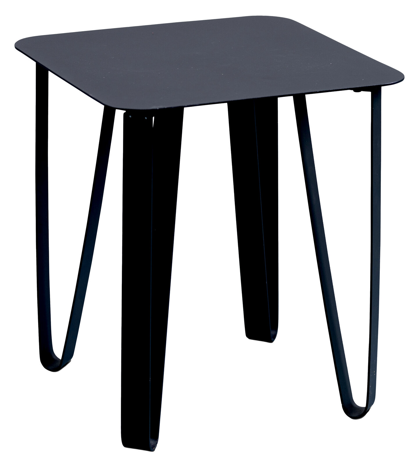 XORA Beistelltisch EMMA Moderner schwarzer Beistelltisch mit Metallbeinen, seitliche Perspektive