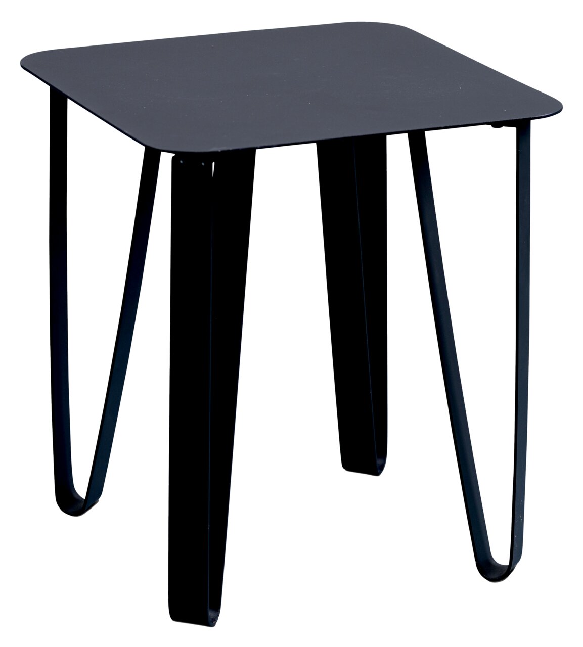 XORA Beistelltisch EMMA Moderner schwarzer Beistelltisch mit Metallbeinen, seitliche Perspektive