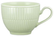 Kaffeeobertasse 0,25 l in Seladon-Grün mit geriffeltem Design, seitliche Ansicht