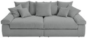 Großes, graues Big-Sofa mit mehreren Kissen, Vorderansicht