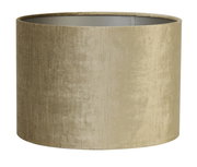Zylindrischer Lampenschirm in beige aus Stoff, seitliche Perspektive