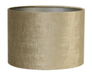 Zylindrischer Lampenschirm in beige aus Stoff, seitliche Perspektive