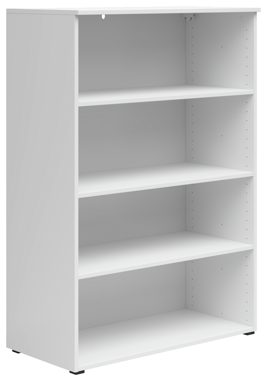 Carryhome Regal MULTISTAURAUM Weißes Regal mit vier Einlegeböden, seitliche Perspektive