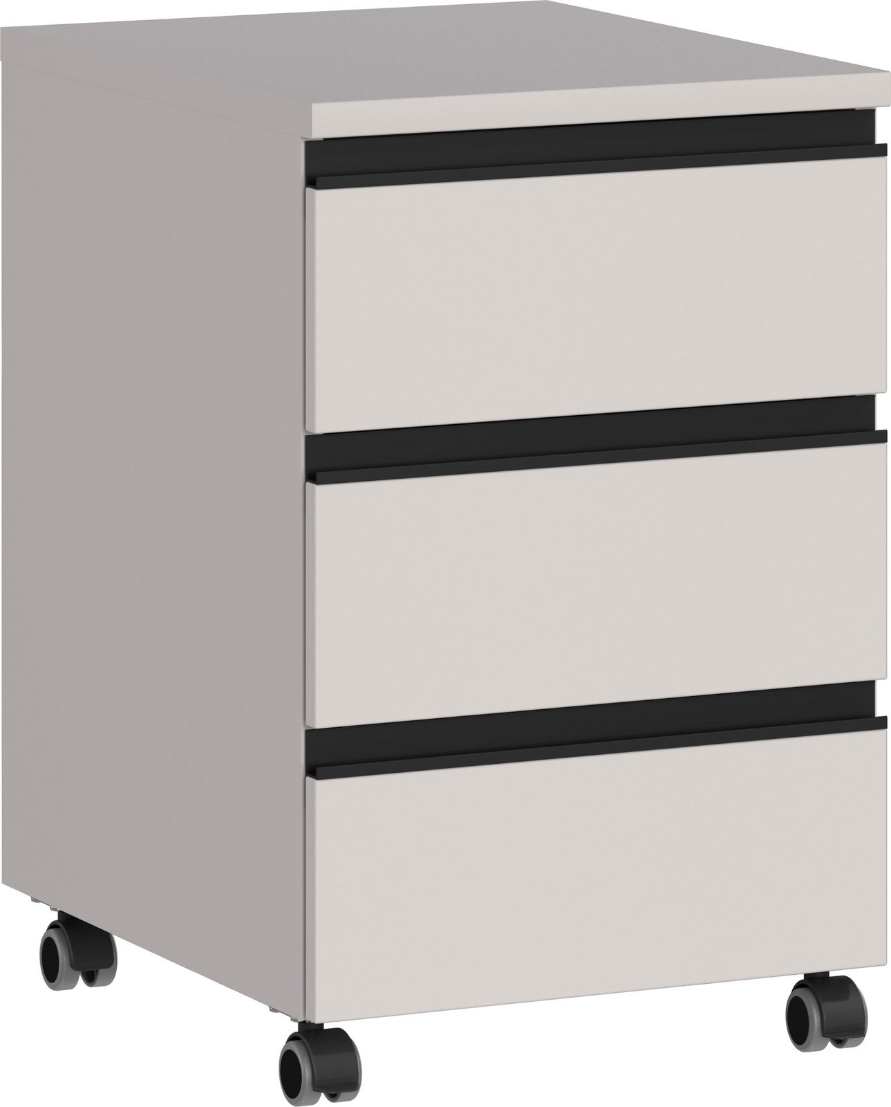 MID.YOU Rollcontainer BEDANO Rollcontainer mit drei Schubladen und Rollen, seitliche Perspektive