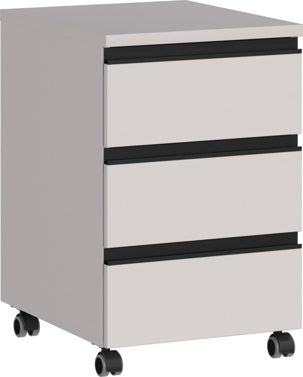 MID.YOU Rollcontainer BEDANO Rollcontainer mit drei Schubladen und Rollen, seitliche Perspektive