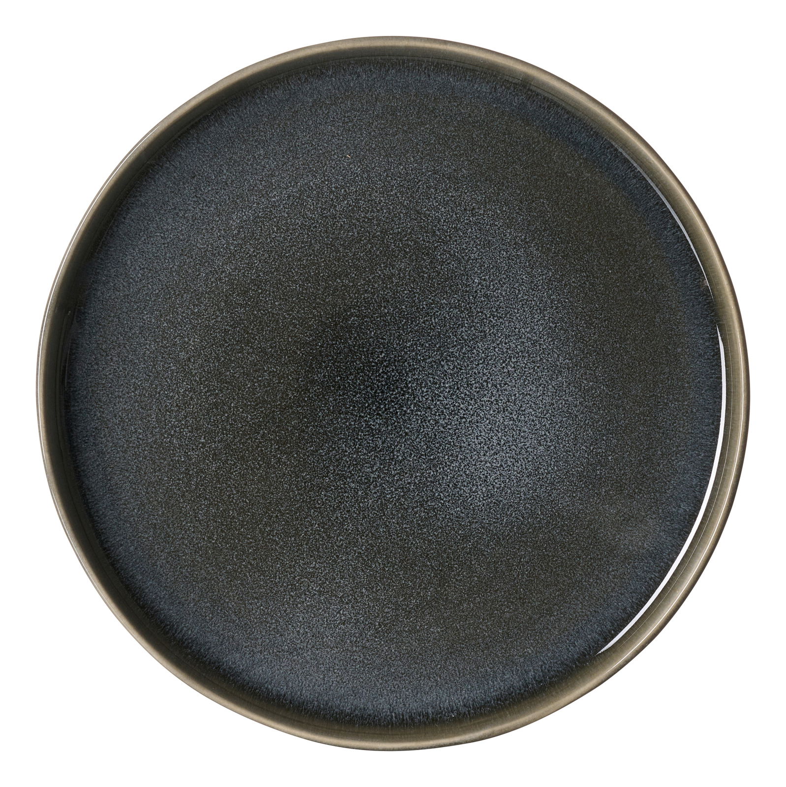 Draufsicht auf einen dunkelgrauen Speiseteller mit einem Durchmesser von 27,5 cm.